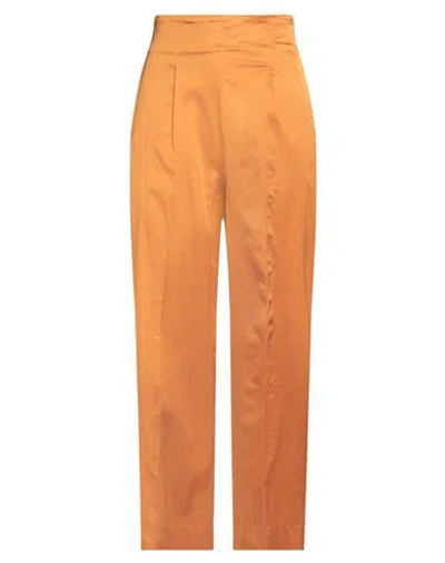 Via Masini 80 Woman Pants Marigold Size 6 Viscose, Cotton, Silk, Elastane In Yellow