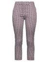 Via Masini 80 Woman Pants Mauve Size 10 Cotton, Rubber In Purple