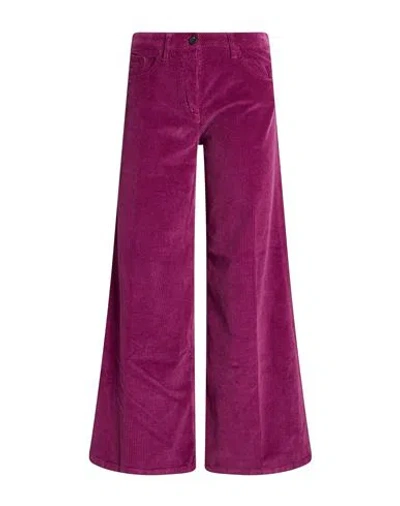 Via Masini 80 Woman Pants Mauve Size 6 Cotton, Elastane In Purple