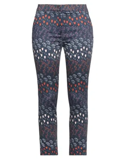 Via Masini 80 Woman Pants Midnight Blue Size 6 Cotton, Rubber
