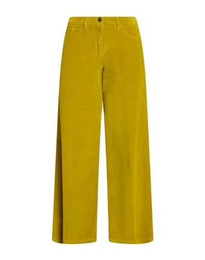 Via Masini 80 Woman Pants Mustard Size 6 Cotton, Elastane In Multi