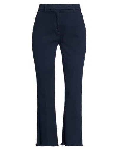 Via Masini 80 Woman Pants Navy Size 2 Cotton, Elastane In Blue