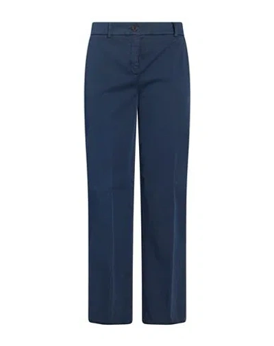 Via Masini 80 Woman Pants Navy Size 6 Cotton, Elastomultiester, Elastane In Blue