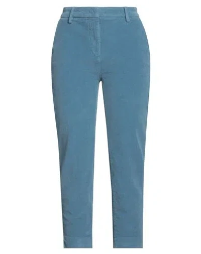 Via Masini 80 Woman Pants Pastel Blue Size 12 Cotton, Elastane