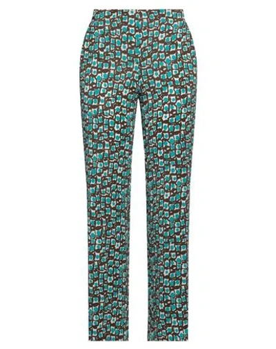Via Masini 80 Woman Pants Turquoise Size 16 Viscose, Elastane In Blue