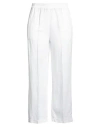 Via Masini 80 Woman Pants White Size 12 Lyocell, Linen