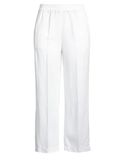 Via Masini 80 Woman Pants White Size 12 Lyocell, Linen