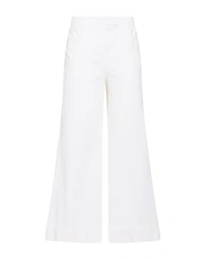 Via Masini 80 Woman Pants White Size 6 Cotton, Elastomultiester, Elastane
