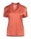 Via Masini 80 Woman Top Orange Size 8 Cotton, Elastane