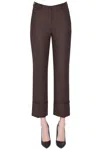 Via Masini 80 Wool Trousers In Dark Brown