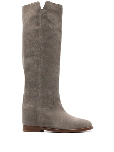 Via Roma 15 1586 Suede Boots In Grey