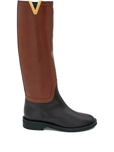 Via Roma 15 35mm Logo-detail Boots In Brown