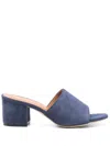 Via Roma 15 Ocean Blue Suede Mules In Blue