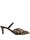 Via Roma 15 Leopard Slingback Pumps In Brown