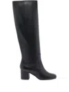 Via Roma 15 65mm Leather Block-heel Knee-high Boots In Black