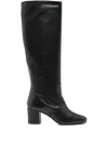 Via Roma 15 70mm Calf-leather Block-heel Knee-high Boots In Multi