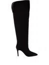 Via Roma 15 80mm Pointed-toe Knee-high Suede Boots In Black