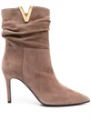 Via Roma 15 80mm Suede Boots In Brown