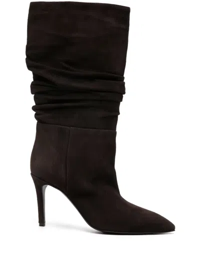 Via Roma 15 85mm Suede Boots In Brown