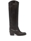 Via Roma 15 Almond-toe Leather Boots In Braun
