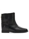 Via Roma 15 Ankle Boots Inside Wedge In Black Leather