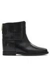 Via Roma 15 Ankle Boots Inside Wedge In Black Leather