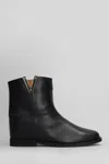Via Roma 15 Ankle Boots Inside Wedge In Black Leather In Black