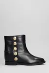 Via Roma 15 Ankle Boots Inside Wedge In Black Leather In Black