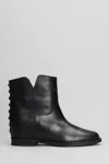 Via Roma 15 Ankle Boots Inside Wedge In Black Leather In Black