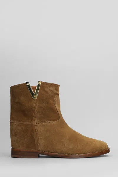 Via Roma 15 Ankle Boots Inside Wedge In Leather Color