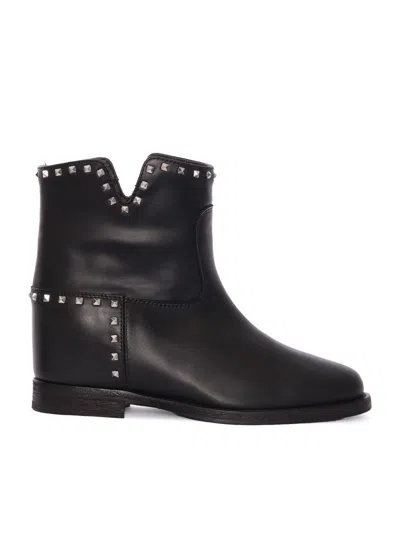 VIA ROMA 15 ANKLE BOOTS WITH V-SHAPED NOTCH
