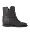 Via Roma 15 Leather Western Boots In Black