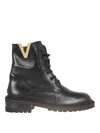Via Roma 15 Embellished Lace-up Combat Boots In Black