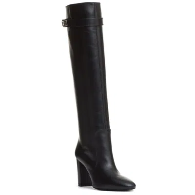 Via Roma 15 Black Leather Boot Heel 90mm