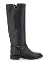Via Roma 15 Black Leather Boots In Black
