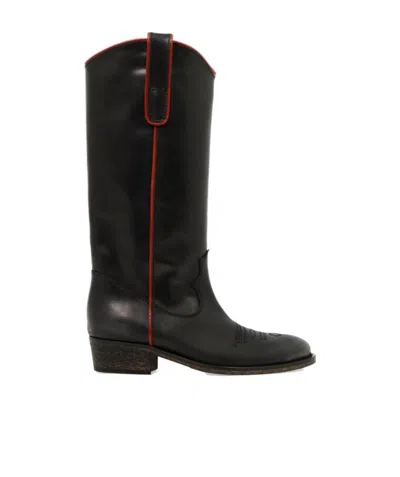Via Roma 15 Black Logo Boots