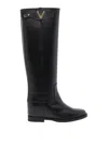 Via Roma 15 Leather Knee-high Boots In Black