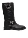 Via Roma 15 Malibu Mid-calf Leather Boots In Black