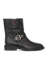 Via Roma 15 Nickel Buckel Boots In Black