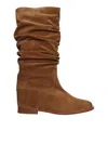 Via Roma 15 Brown Curled Boot In Brown