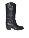 Via Roma 15 Silver V Detailed 3/4 Texan Boot In Nero