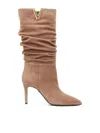 Via Roma 15 Golden V + Stiletto Heel Boots In Red