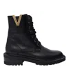 Via Roma 15 Embellished Lace-up Combat Boots In Black