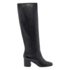 Via Roma 15 70mm Calf-leather Block-heel Knee-high Boots In Animal Print