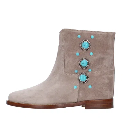 Via Roma 15 Boots In Beige Chiari E Naturali