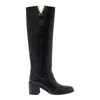 Via Roma 15 Black Leather Knee-length Boots In Black