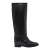 Via Roma 15 Knee-high Calfskin Boots With Gold-tone Accent In Black