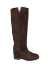 Via Roma 15 V-shaped Logo High Boots In Brown