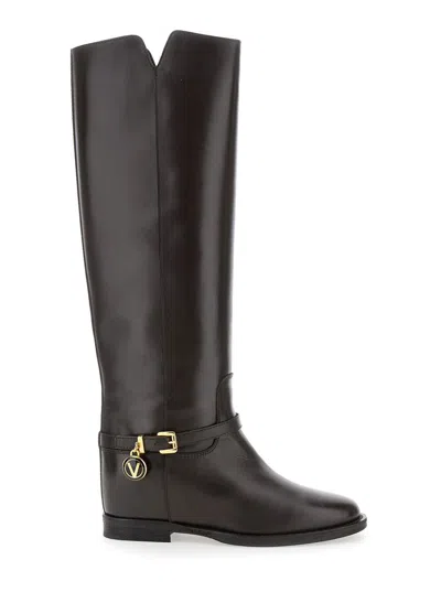 Via Roma 15 Logo-charm Boots In Brown