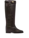 Via Roma 15 Woman Knee Boots Dark Brown Size 8 Soft Leather In Dark Brown